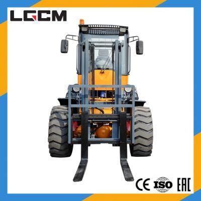 Lgcm 4ton Diesel Forklift Cross-Country Forklift with Tire16/70-20