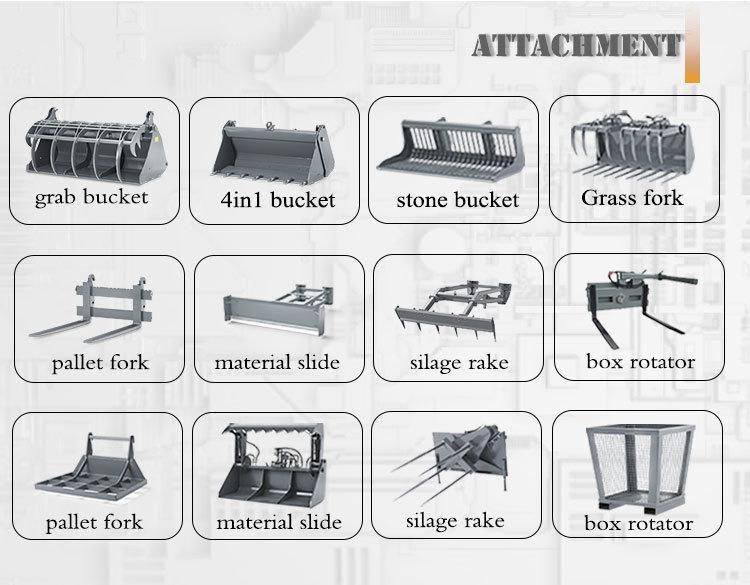 Farm Machine Zl08f 1.0 Ton EPA4 Engine Mini Front End Wheel Loader