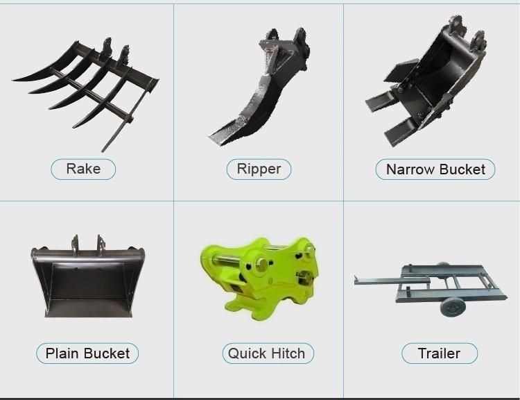 8kw Engine Hydraulic Hammer Mini Excavator with CE Certificate