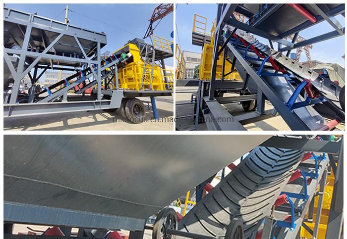 Mobile Concrete Mixing Plant 25/35/75/50m3 27-110kw Lifting Hopper