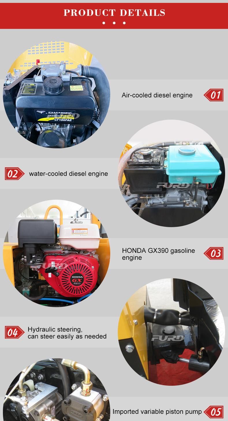 1 Ton Ride on Road Roller for Asphalt Roads with CE SGS