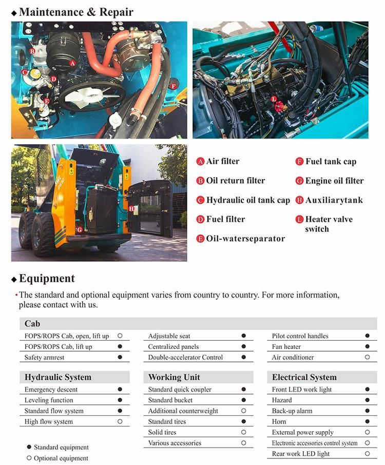 Sunward Swl2820 Chinese Hydraulic Skid Steer Loader with Best Prices