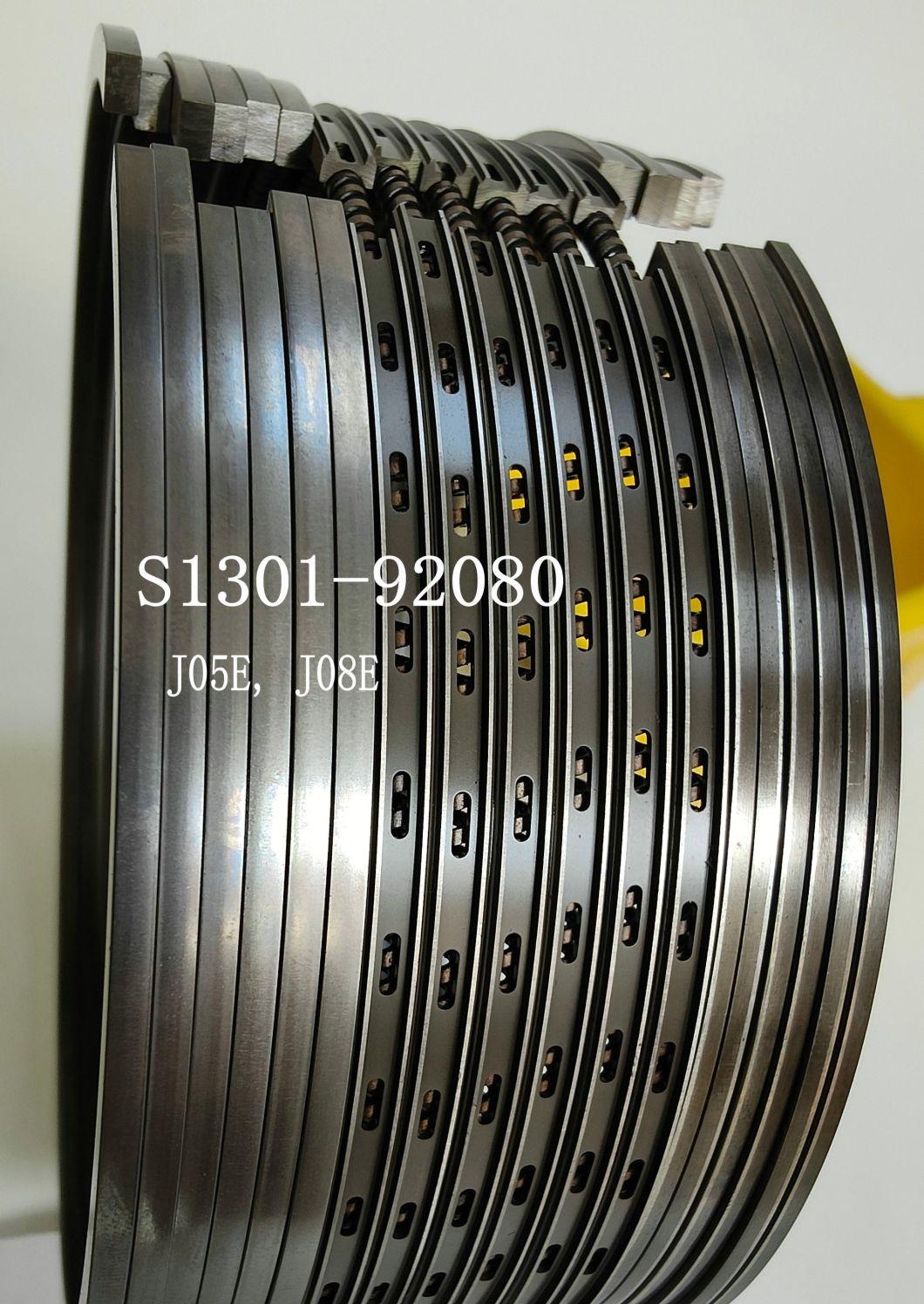 High Quality Diesel Engine Mechanical Parts Piston Ring S1301-92080 for Excavator Sk200-8 Sk300-8 Engine J05e J08e Generator Set