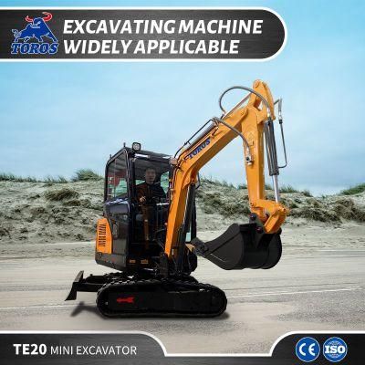 Mini Excavator 2000kg Hydraulic Digger with Hammer and Auger