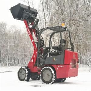 4WD 600kg Small Hoflader Mini Loader Dy25 Compact Front End Wheel Shovel Loader