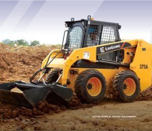High Quality Cheap Price Skid Steer Wheel Loader of 375A with Road Sweeper for Sale