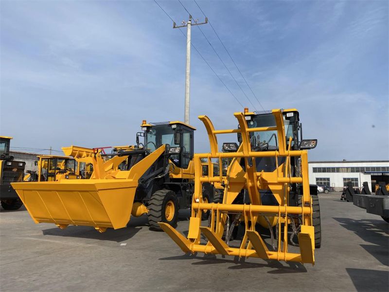 China Factory Wholesale 1/1.2/1.5/2/2.5 Ton Small Wheel Loader Small Forklift Skid Steer Loader 4WD Front Loader CE Certification Euro 5 Engine Construction Sit