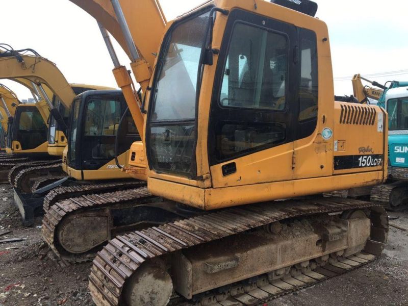 Used Hyundai 215 Crawler Excavator with Hydraulic Breaker Line and Hammer in Good Condition