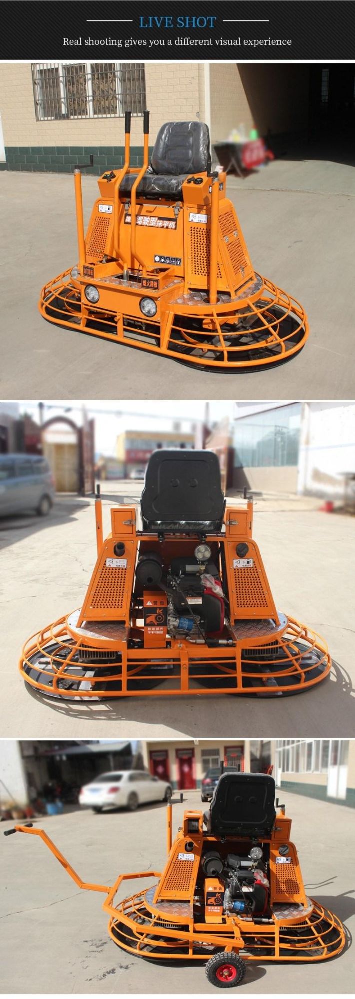 Construction Equipment Vibratory Gasoline Ride on Power Trowel
