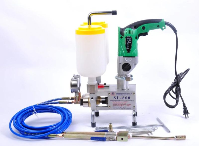 SL-600 Dual PU Polyurethane Epoxy Injection Pump with 220V Hitachi Drill