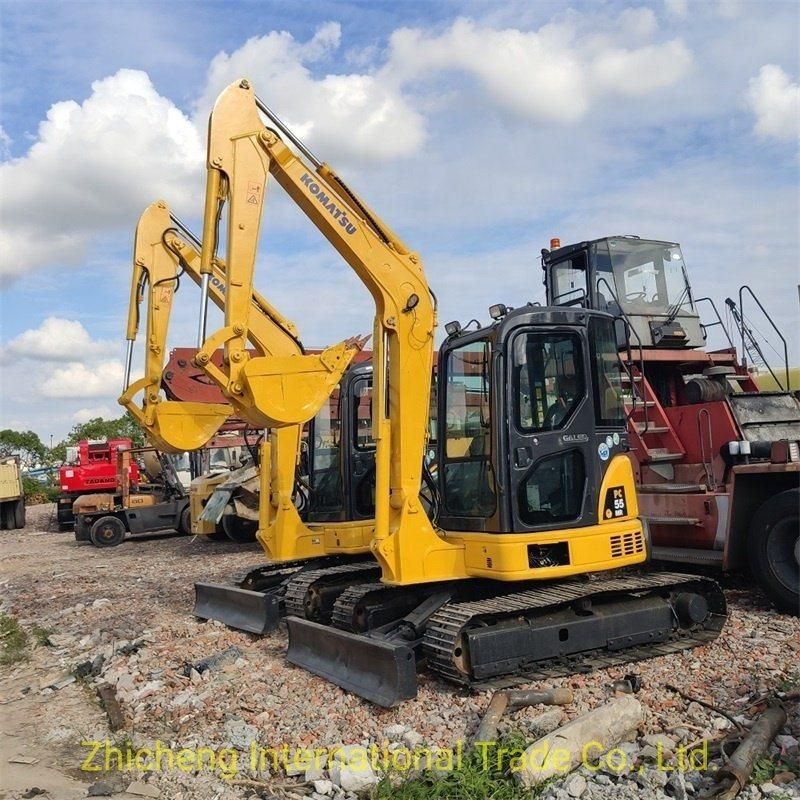Hot Home Used 5 Ton Machinery Second Hand Small Digger Mini Crawler Excavator Excavadora Usada Excavatrice Hydraulic Good Quality Price Sale Excavators PC55