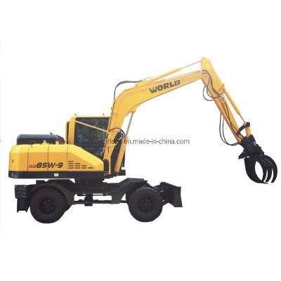 Four Wheel Drive Hydraulic Excavator with Dual Tires Front and Back