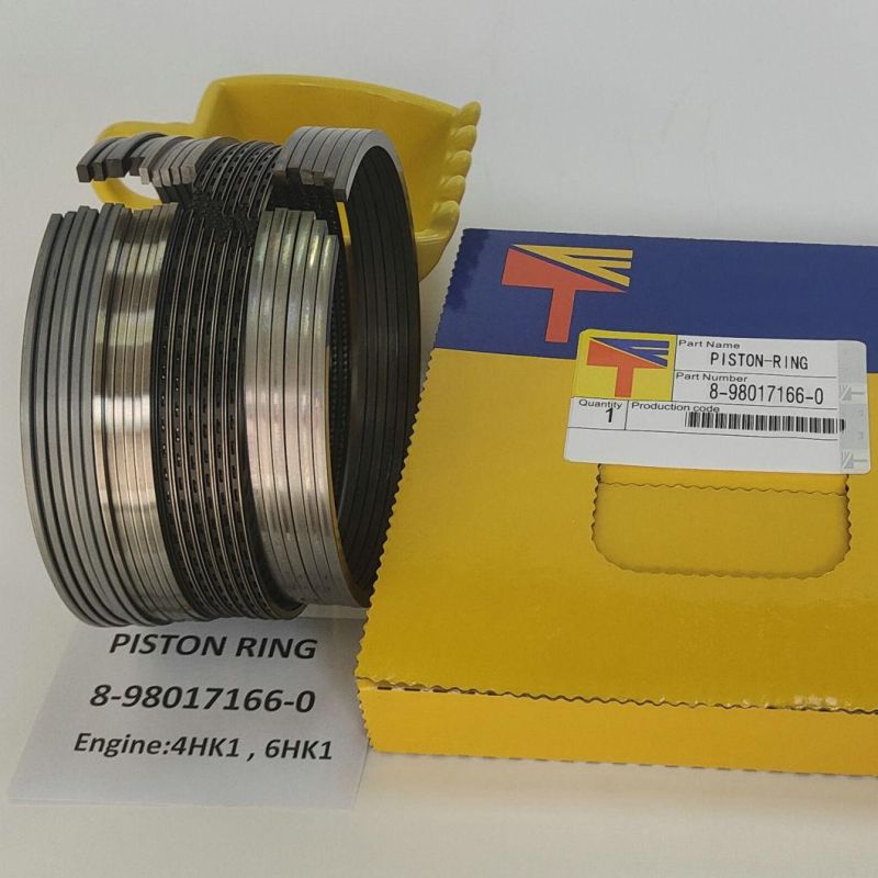 High Quality Diesel Engine Mechanical Parts Piston Ring 8-98017166-0 for Excavator Zx240-3 Zx250 Zx330 Engine 4HK1 6HK1 Generator Set