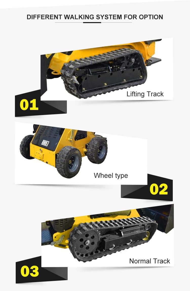 Mini Front End Wheel Loader Track Skid Steer Mini Loader CE