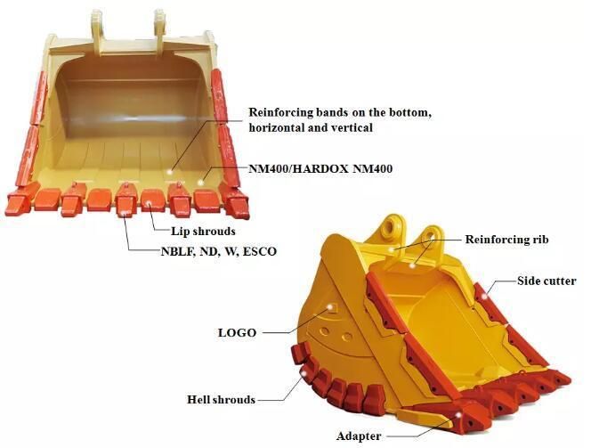 Dx420LC Dx480LC Dx520LC Wheel Bucket Excavator Rock Bucket