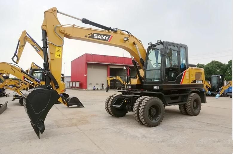 15 Ton Used Secondhand Sany Sy155W Hydraulic Wheel Track Construction Machinery Equipment Backhoe Excavadora Usada Excavatrice Excavator Excavators Medium