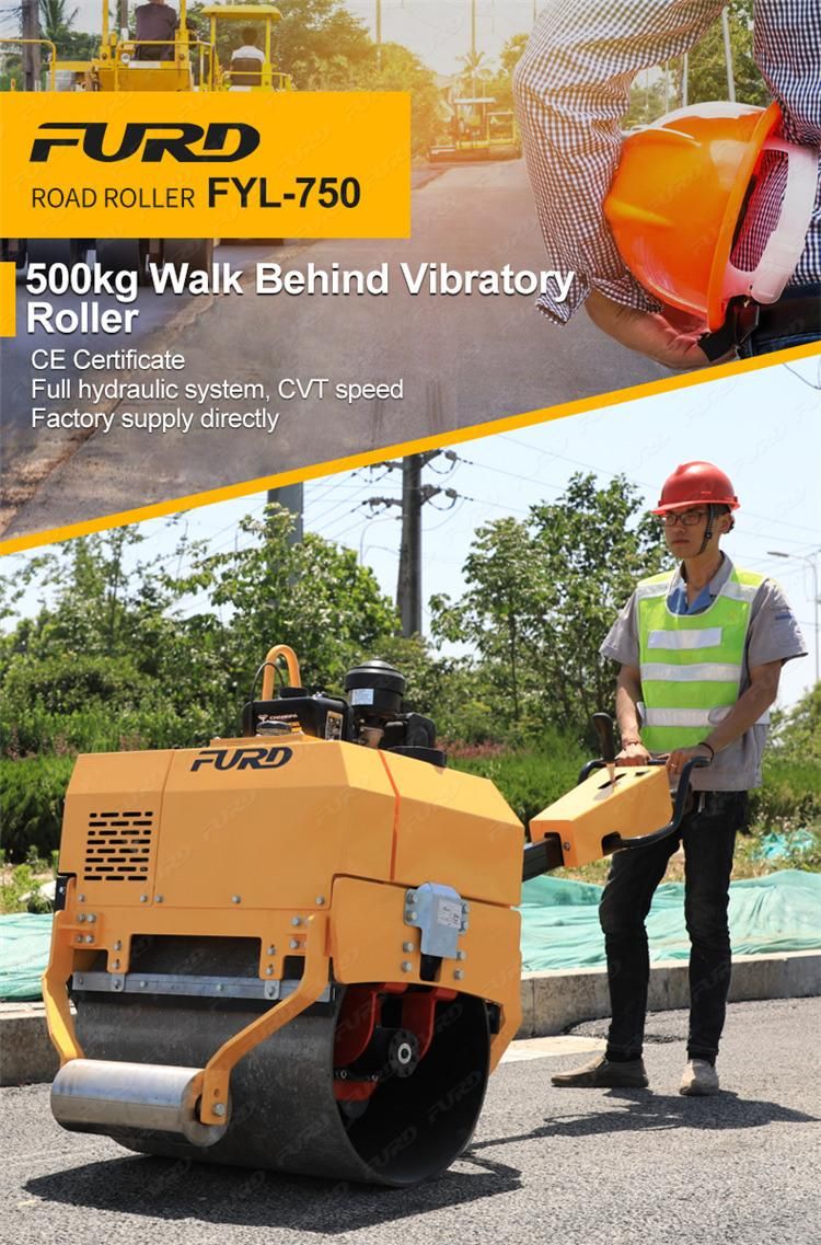 High Quality 500kg Walk Behind Single Drum Gasoline Engine Road Roller