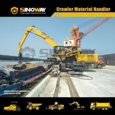 60ton Crawler Material Handler Excavator with Wood and Timber Grab for Steel Plant