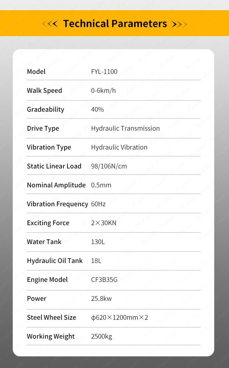 Mini Vibratory Road Roller 2.5 Ton Road Roller Compactor for Sale