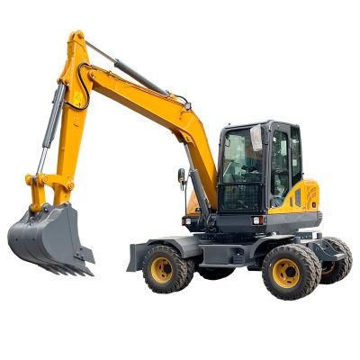 Factory Wholesale 7ton Wheel Excavator Digger Construction Machinery for Sale