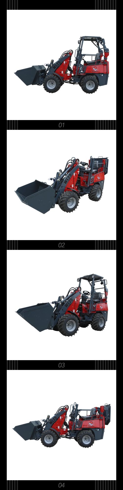 Small Wheel Hydraulic Loaders with Buckets Are on Sale