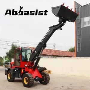 1.6ton telescopic compact front shovel loader AL1600T with 4 in 1 bucket