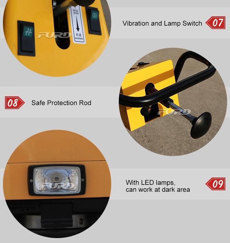 0.8 Ton Soil Asphalt Vibratory Double Drum Road Roller for Compaction