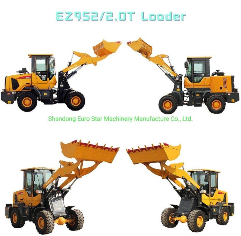 2.0t Mini Loader CE Small Articulated Front End Wheel Loader Construction Machinery for Railways, Highways, Mines, Hydropower Ect