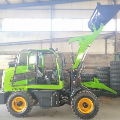 Farm Use 1ton Mini Type 4 Wheel Quick Attach 4 in 1 Bucket Wheel Loader