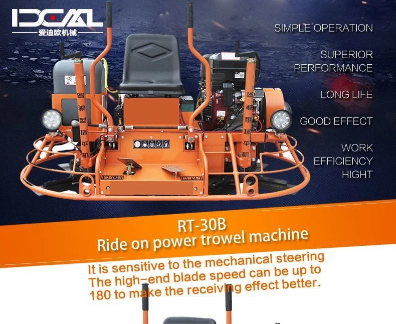 Gasoline Ride on Power Trowel Concrete Finishing Machine