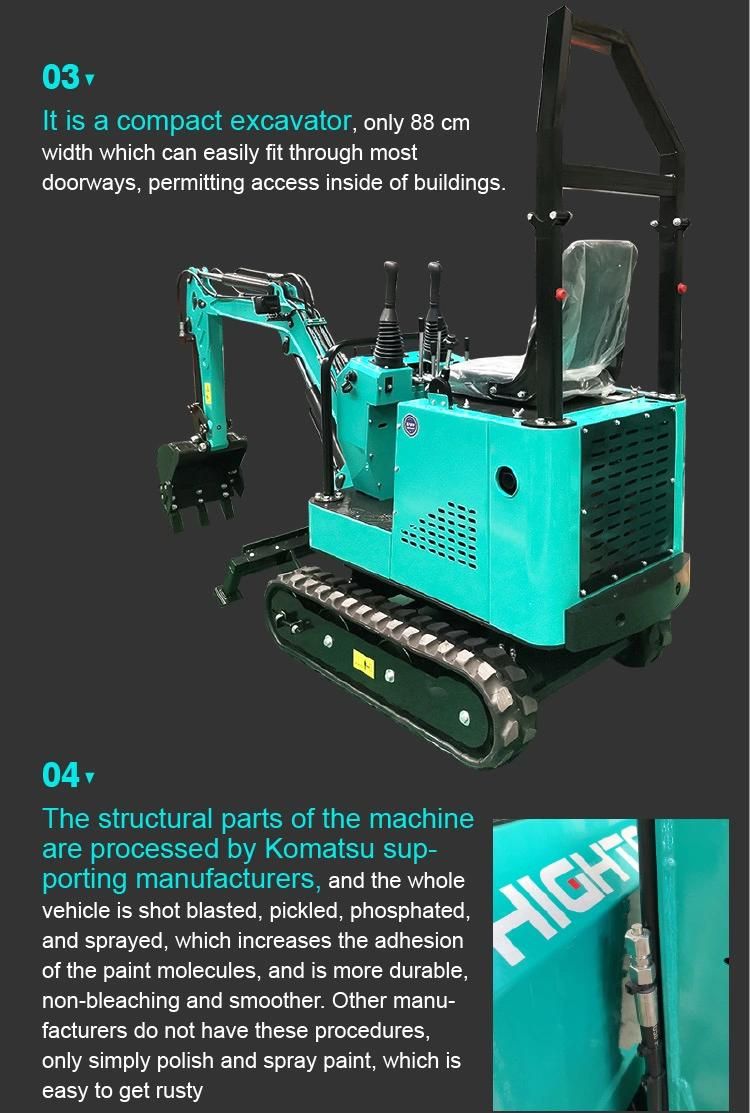 8kw Engine Hydraulic Hammer Mini Excavator with CE Certificate