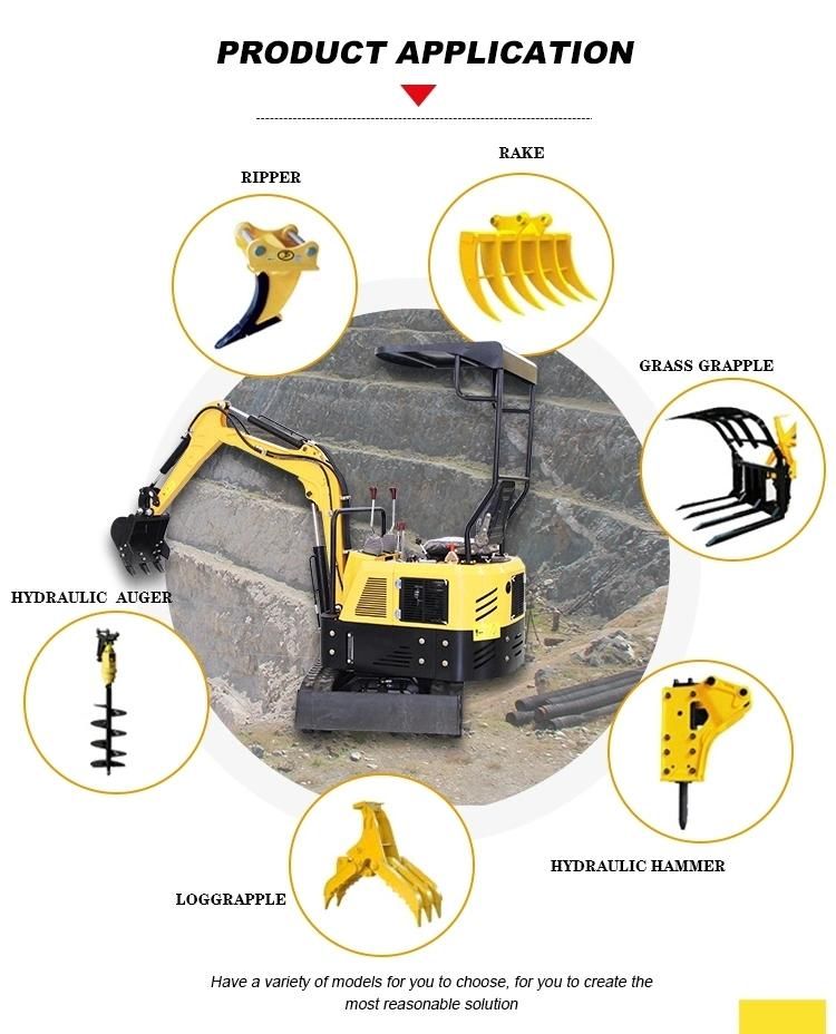 China Mini Excavator Manufacturer 1ton Hydraulic Mini Excavator Small Digger