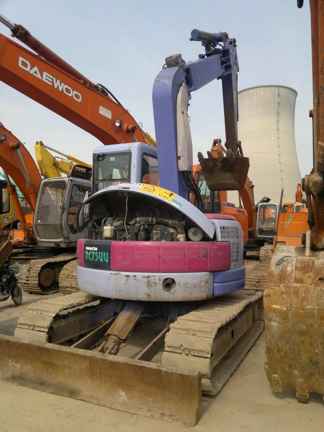 Japan Original Rubber Track 7t Used Komatsu PC75uu Excavator