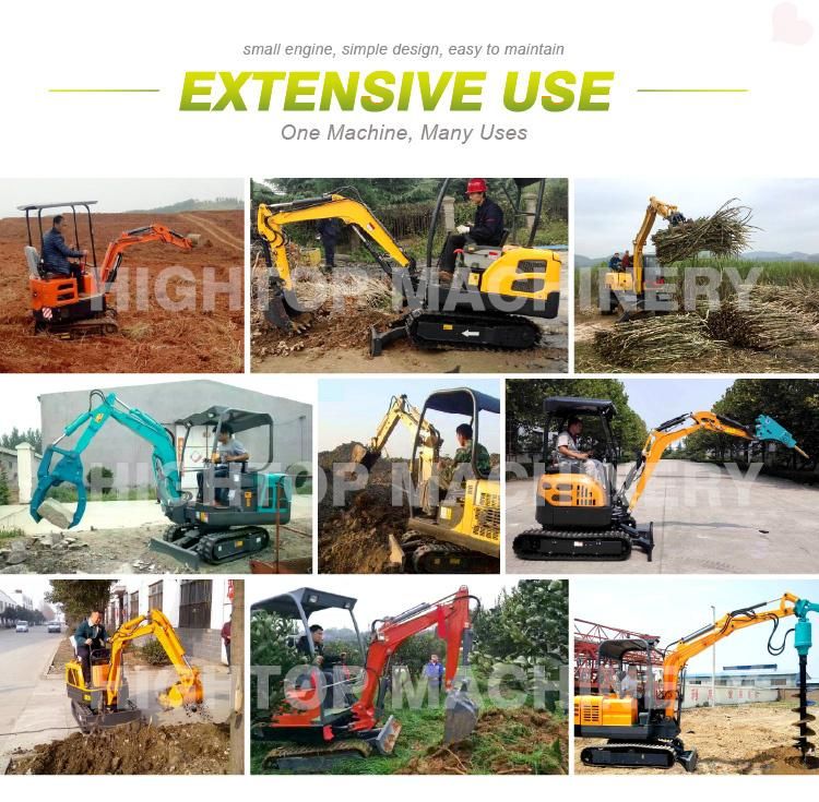 New 1ton Mini Tractor Hydraulic Small Excavator Made in China Electric Digger