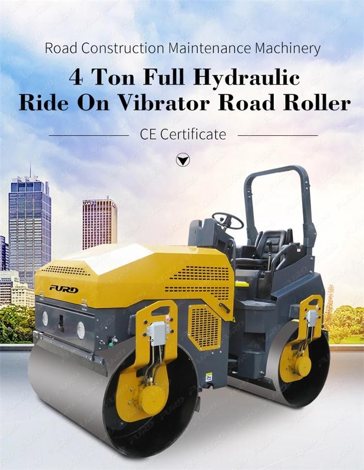 Hydraulic Compactor 4 Ton Double Drum Asphalt Road Roller for Sale Fyl-1400