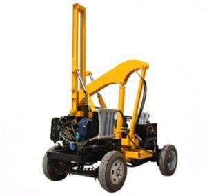 Excavator Small Four-Wheel Guardrail Mini Drill Hole Screw Pile Driver Piling Machine