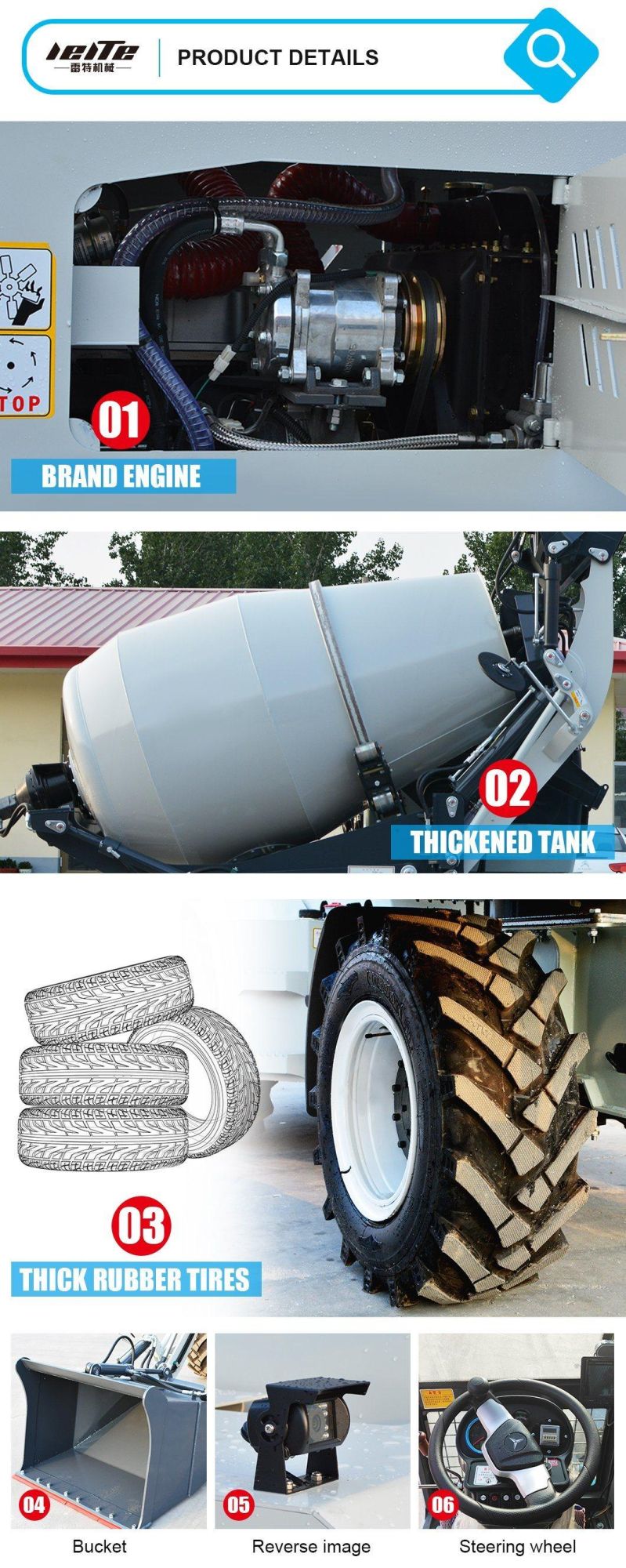 3.5 Cubic Meter Self Loading Ready Mix Truck Concrete Mixer Automatic Loading Transit Mixer Cement Mixer