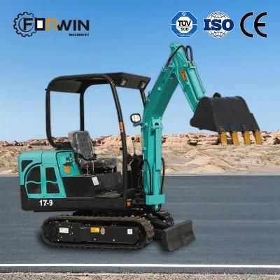 Shanzhuang Mini Digging Fw17-9 Roof Mini Earth Digger Machine with Koop Engine CE Mini Excavator