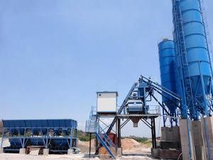 Stationary Concrete Mixing Plant with Double Mixers Construction Equipment