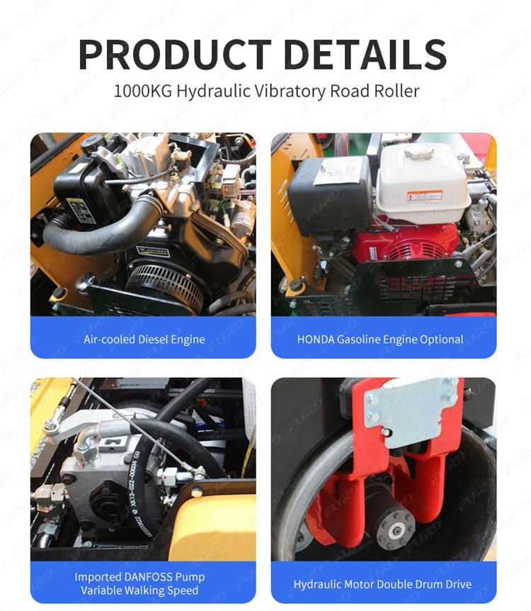 1 Ton Hydraulic Transmission Ride-on Compactor Road Roller
