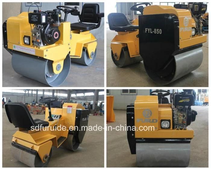 Double Drum Mini Self-Propelled Vibratory Road Roller for Sale (FYL-850)