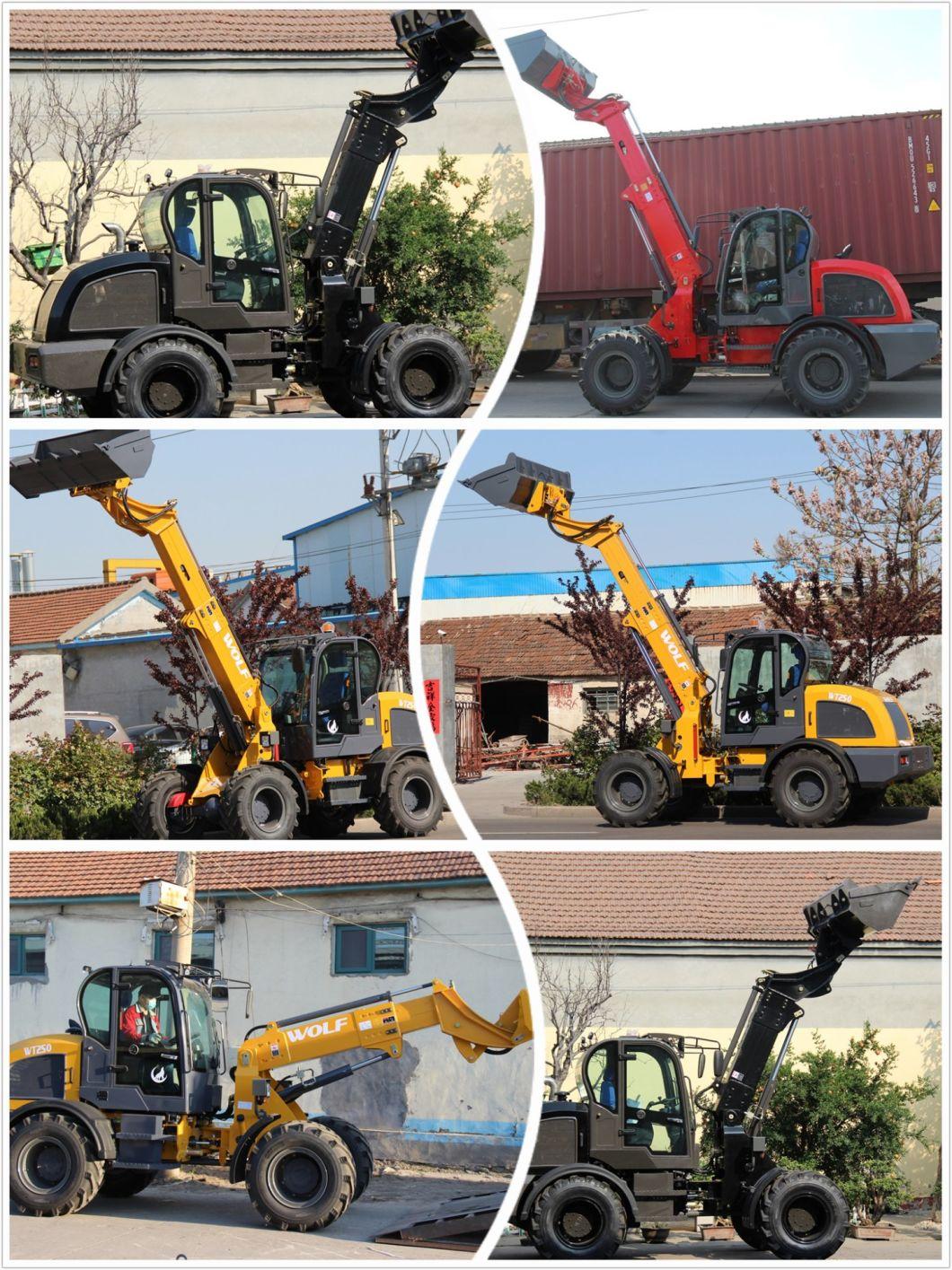 CE Approved Construction Equipment 2 Ton Small Telescopic Boom Loader with Extended Forks for Loader