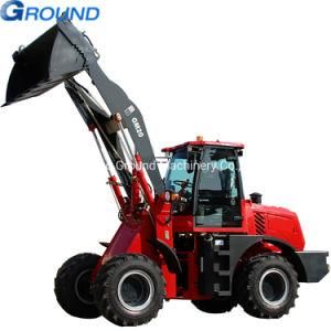 1.1CBM Bucket 2Ton Mini Wheel hay log wood loader for farmer use with 78kw Engine