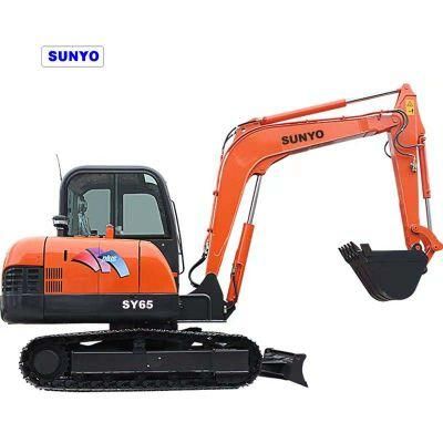 Sunyo Excavator Sy65 Mini Excavator Is Hydraulic Crawler Excavator Best Construction Equipment