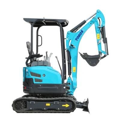 Hot Sale China Toros 1.84 Ton Backhoe Mini Hydraulic Crawler Excavator/ Te20s/CE ISO EPA/ Strong Power for Farm Garden Construction