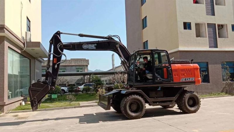 Construction Machinery 8ton Mini Digger Full Hydraulic Transmission Drive Wheel Excavator