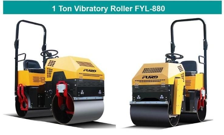 Double Drum Vibratory Roller Vibratory Tandem Roller Compaction Rollers for Sale Fyl-880