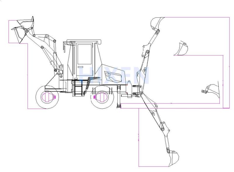 Compact Backhoe Loader Wz10-10 3.5ton Wheel Digger Excavator