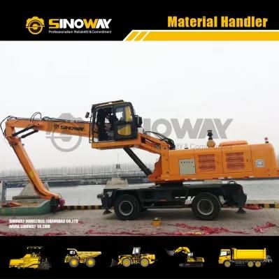 China Scrap Handling Excavator 250HP Wheel Material Handler for Sale