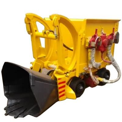 Zq-26 Underground Mining Tunnel Air Driven Rail Wheel Bucket Mucking Rock Ore Loading Machine with CE Certification